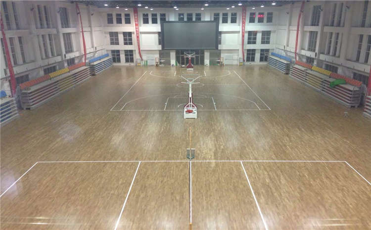 硬木企口籃球場地木地板雙層龍骨結構
