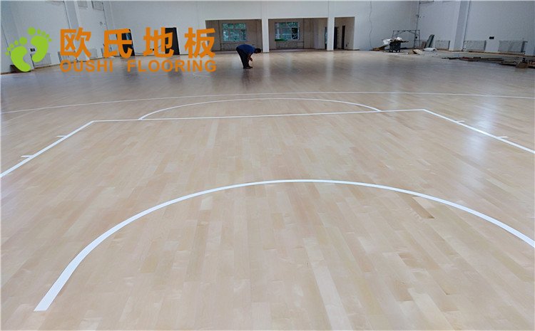 佳木斯市同江消防隊籃球館木地板項目—歐氏實木運動地板